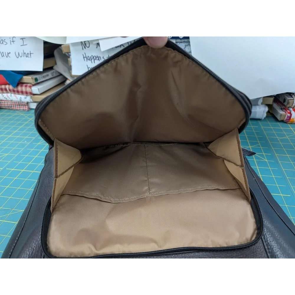 Solo Leather Laptop Brown Bag Tote Double Straps Trolley Sleeve